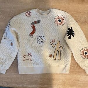 Blank NYC Cream Graphic Sweatshirt